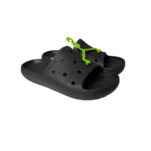 Crocs NEW Unisex Adult Classic Slide V2 Sandals Black US Men's 8 Women's 10 - Picture 1 of 10